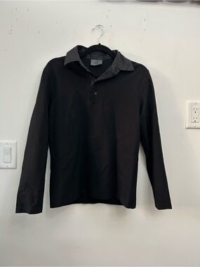 CHANEL Long Sleeve Polo Collar Shirt Women Small Designer